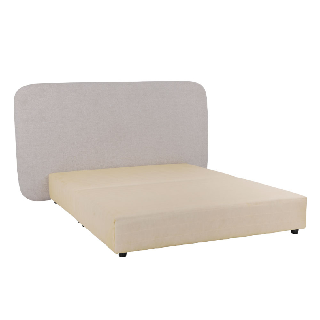 OVAL BED WITHOUT STORAGE (FOR MATTRESS 160x200cm) FABRIC OFF WHITE FABRIC E1 EU