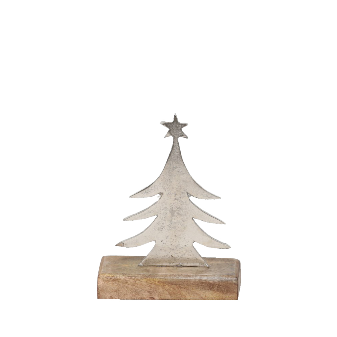 XMAS FELICITY TREE ALUMINIUM WOOD MANGO SILVER NAT