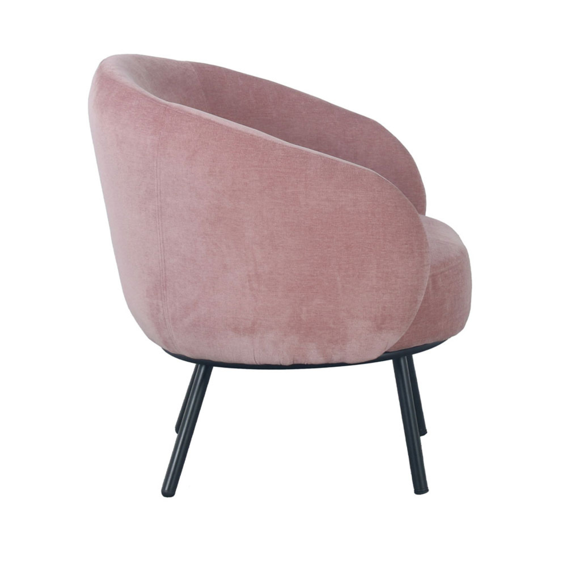 MALU ARMCHAIR FABRIC ENGLISH PINK METAL BLACK E1 PRC
