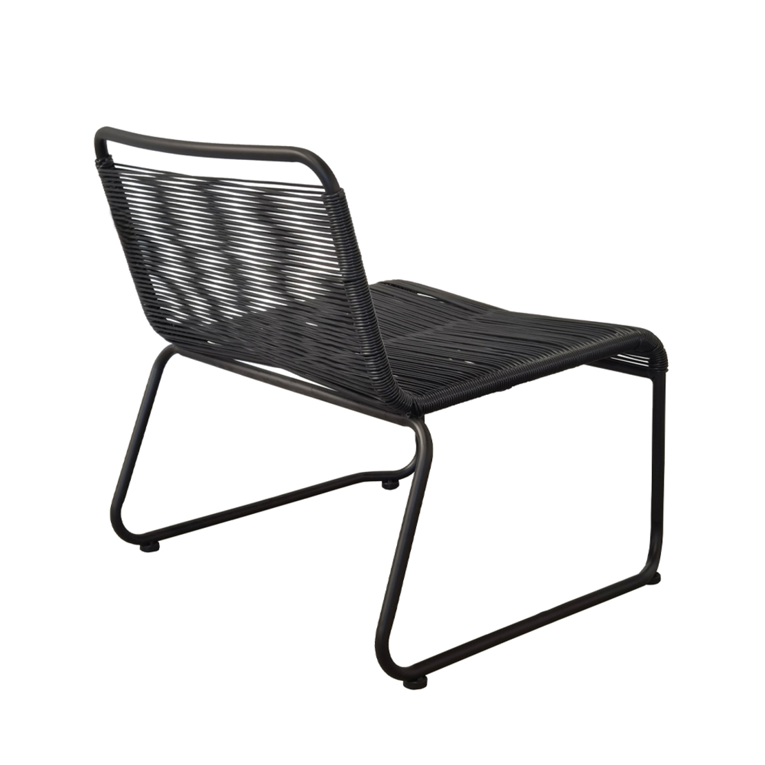 CORD ARMCHAIR PE IMITATED GRASS WOVEN BLACK BLACK 73x64xH71cm PRC