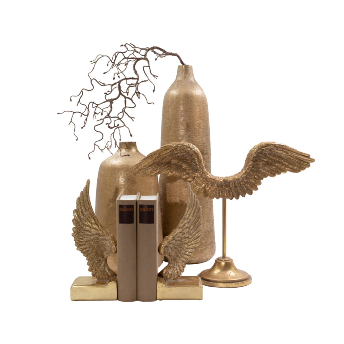 BOTELLA VASE ALUMINIUM GOLD 15x15xH51cm IN