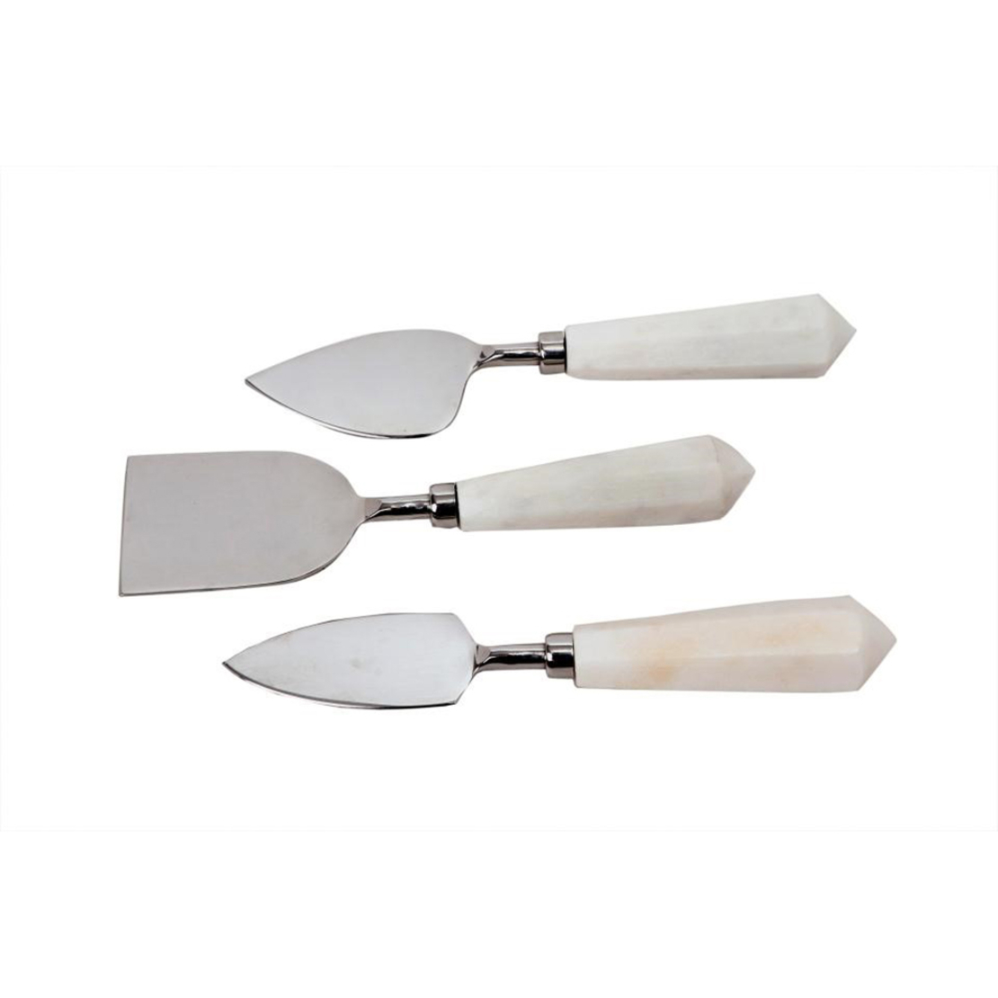 MARMO SERVING SET STEEL MARBLE WHITE 18x5xH2cm IN