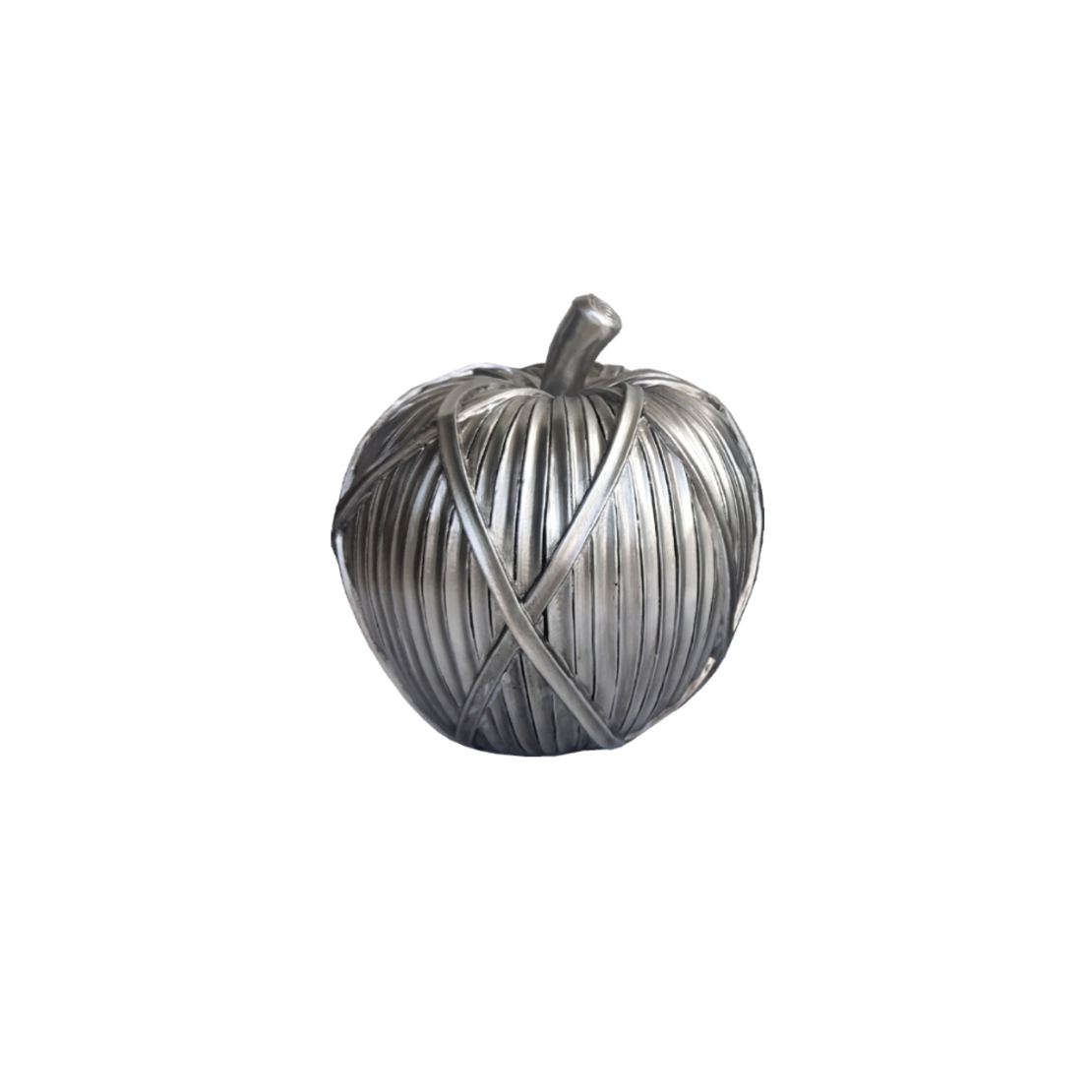 TRICOT POMME DECO APPLE POLYRESIN SILVER 12,5x12,5