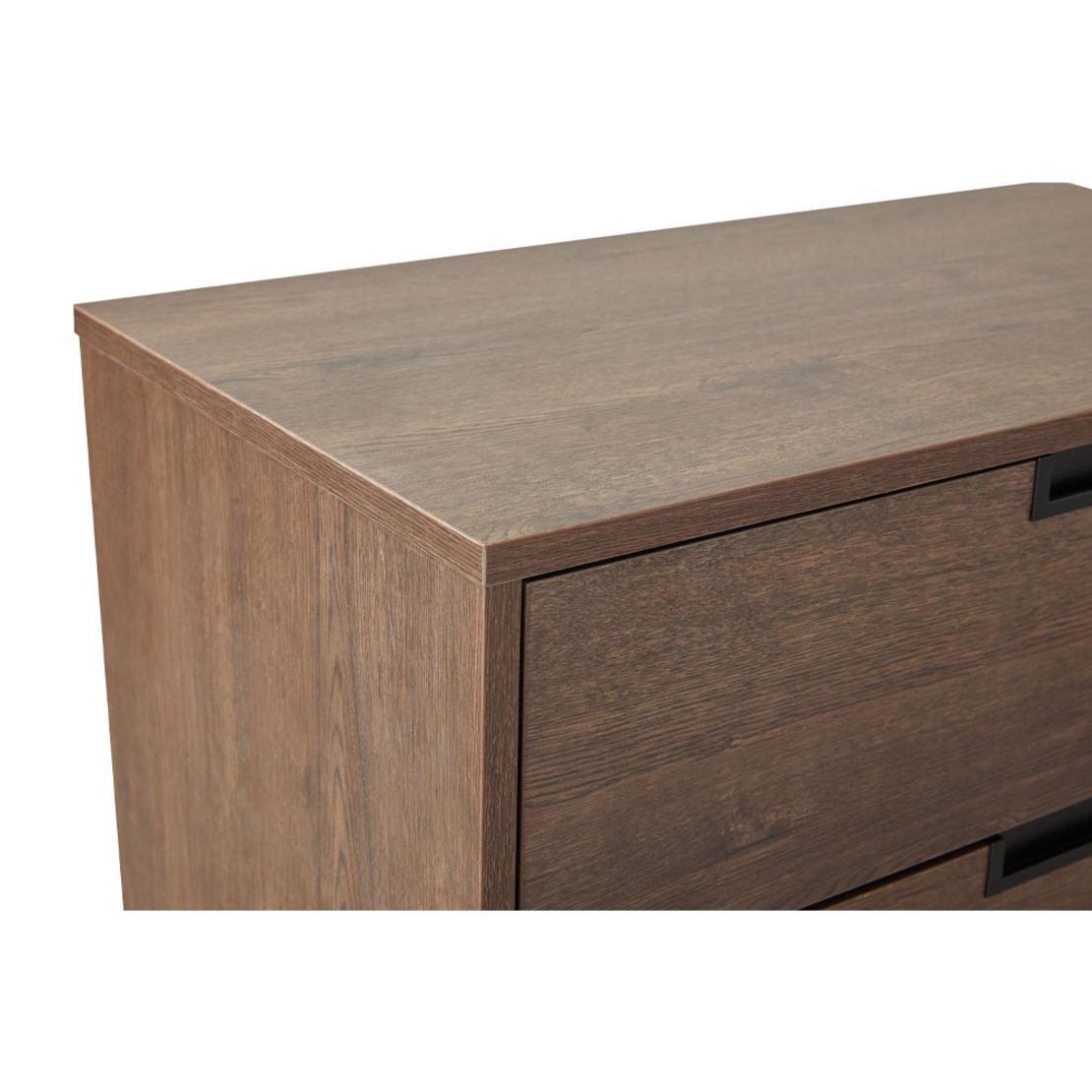 NUEZ PEDESTAL 5DRAWERS MELAMINE WALNUT METAL BLACK