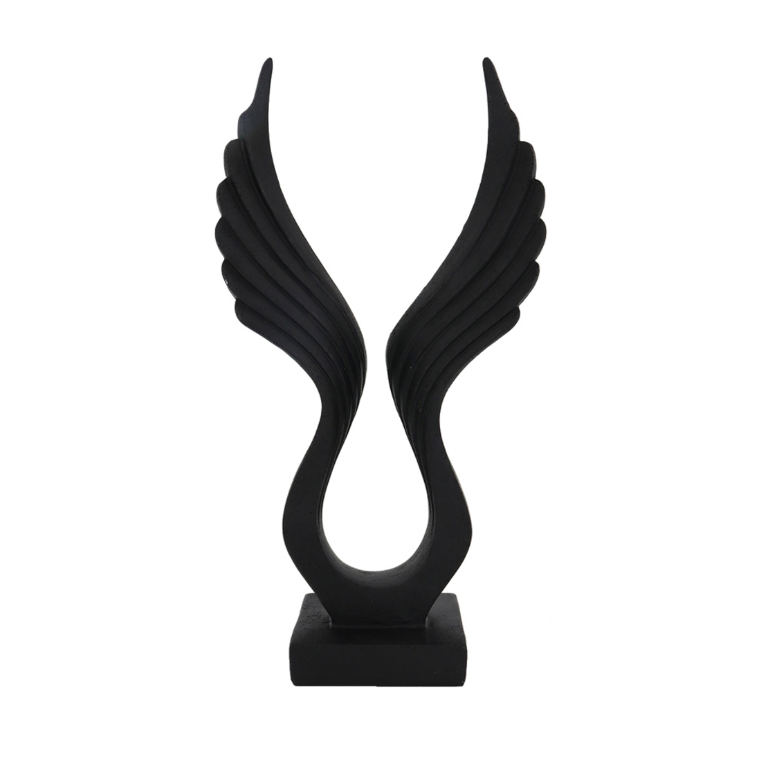 BLACK FEATHERS DECO POLYRESIN BLACK 15,5x6,5xH30cm
