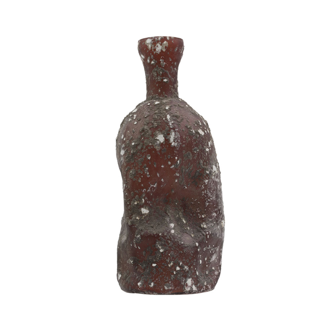 BERRY BOTTLE GLASS ROTTENRUST D14xH33cm IN