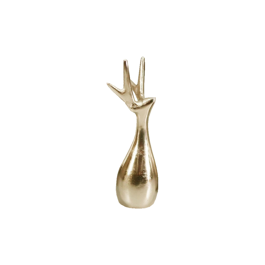 XMAS COUES DEER ALUMINIUM GOLD 7x6xH20cm IN
