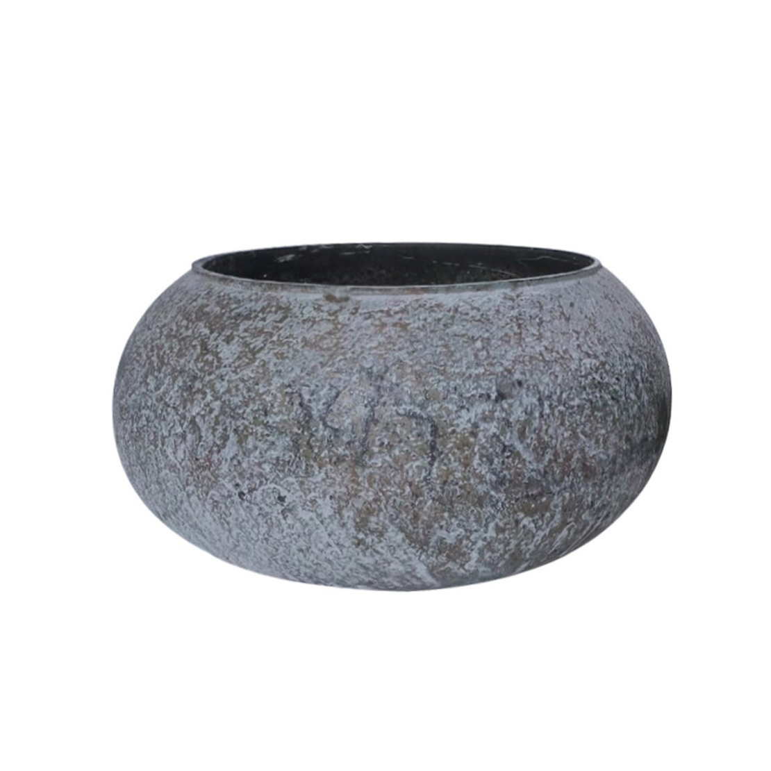 SHANDAR BOWL GLASS GREY GOLD D26xH14cm IN
