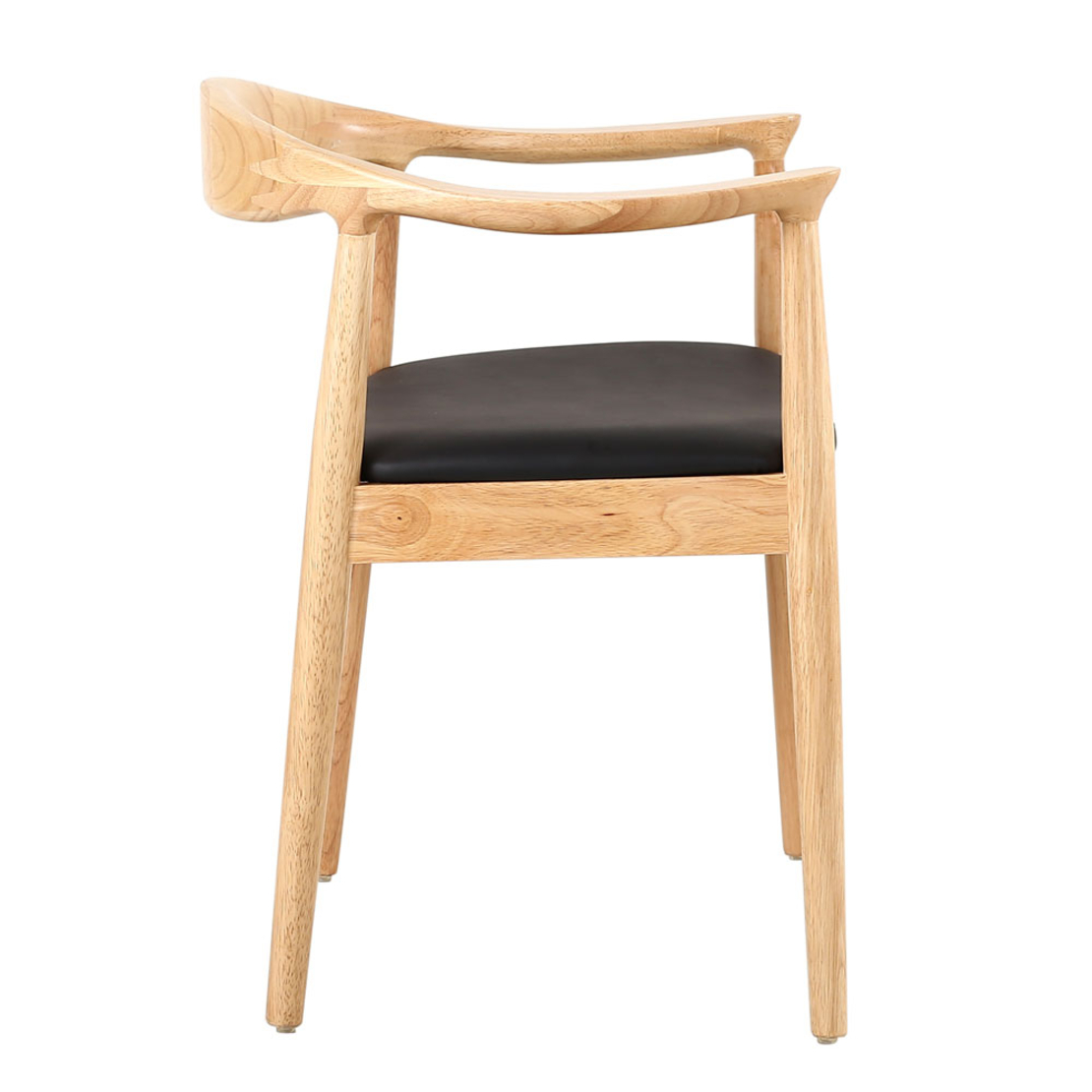 FUJI CHAIR WOOD RUBBERWOOD NATURAL BLACK FABRIC PRC