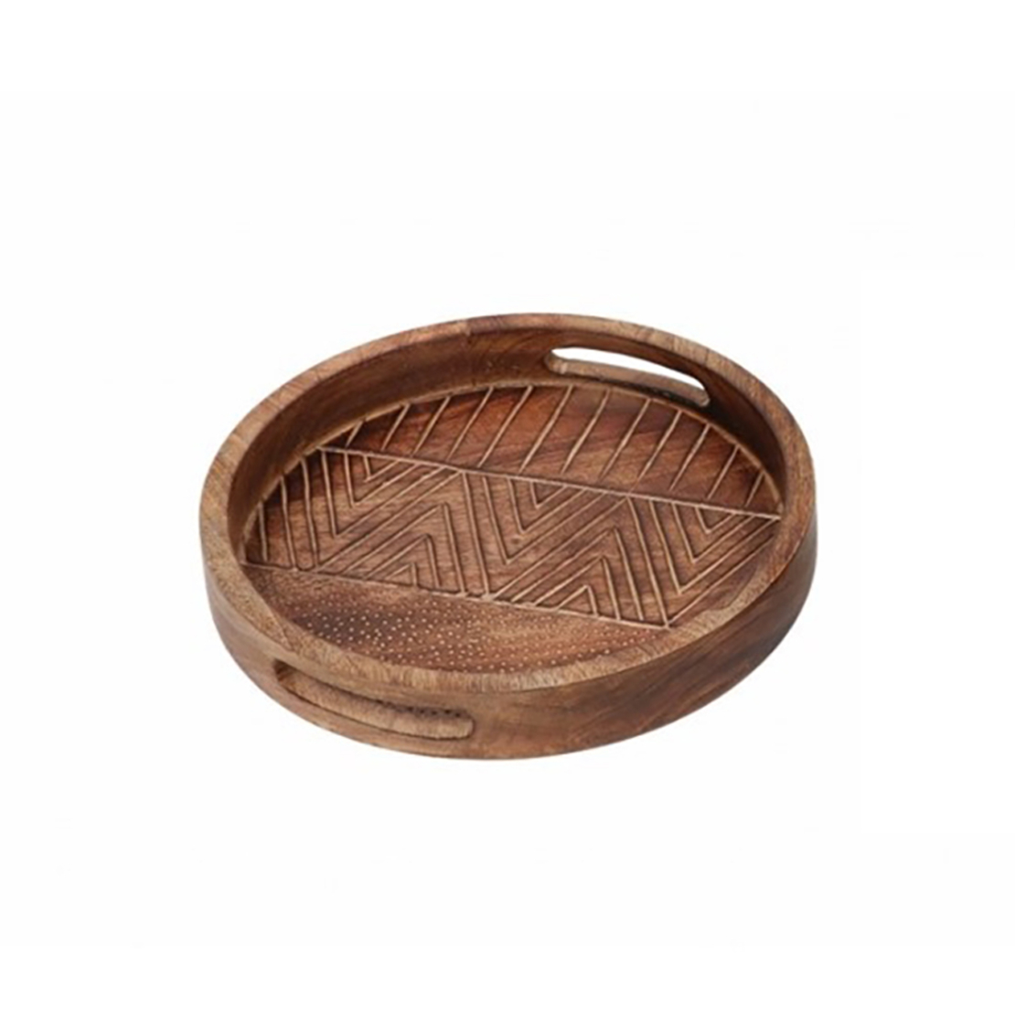TOTEC L TRAY WITH HANDLES WOOD MANGO NATURAL D30xH