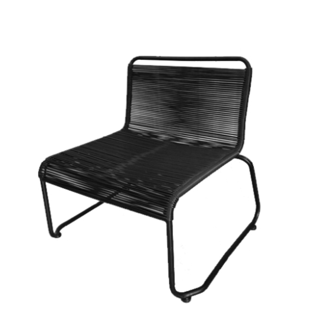 CORD ARMCHAIR PE IMITATED GRASS WOVEN BLACK BLACK 73x64xH71cm PRC