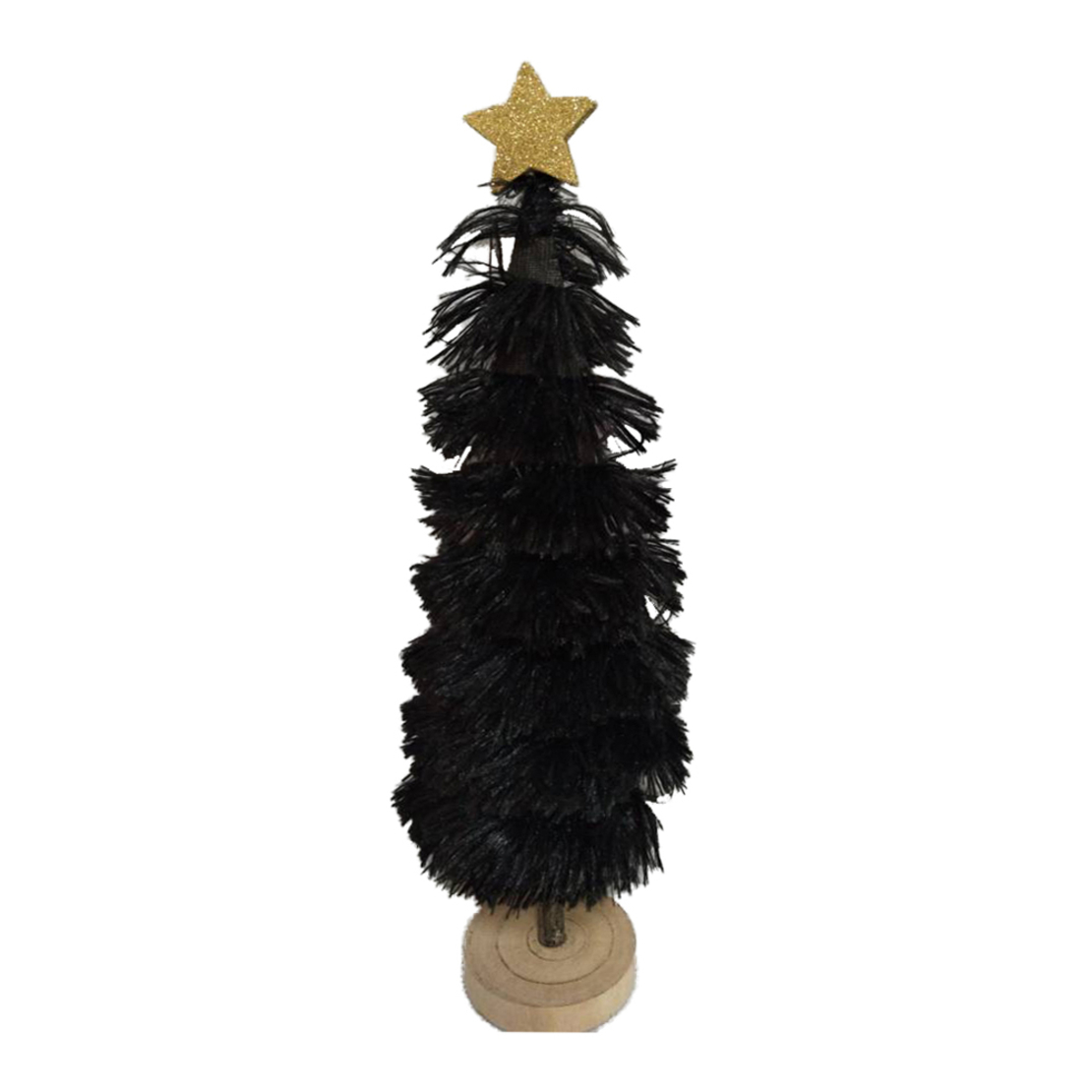 XMAS FUZZY TREE PINEWOOD BLACK D9xH46,5cm PRC
