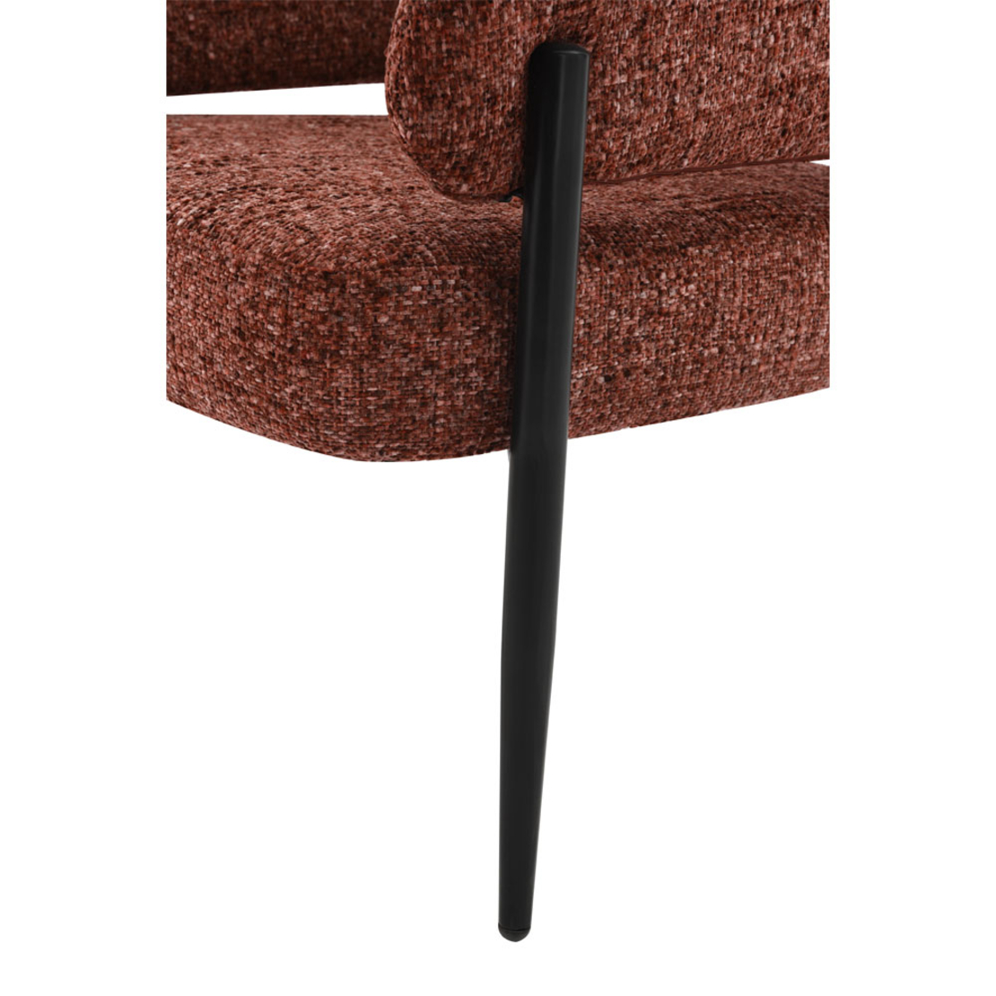 MORITZ ARMCHAIR FABRIC TERRACOTTA METAL BLACK E1 PR