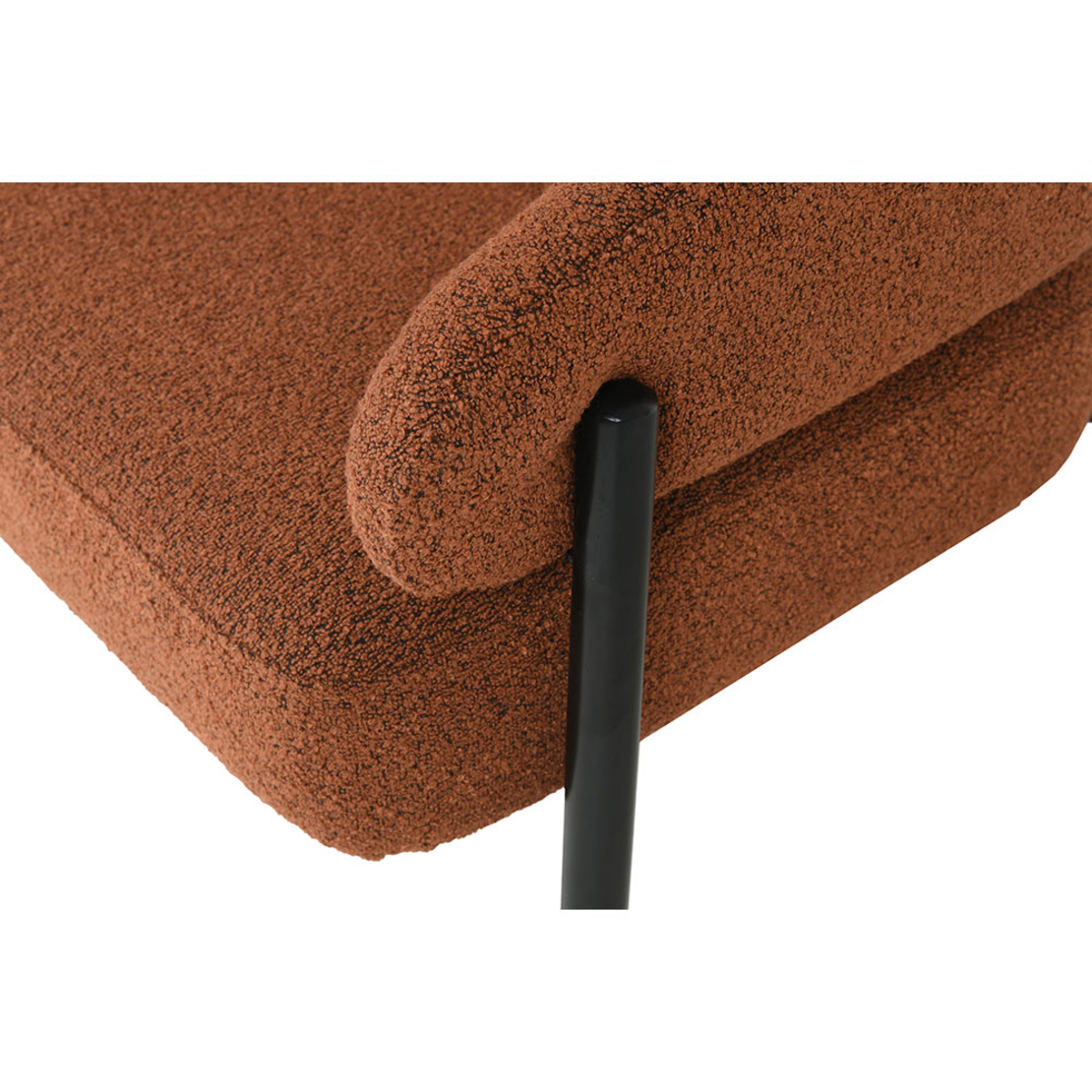 MORITZ ARMCHAIR FABRIC TERRACOTTA METAL BLACK E1 PRC