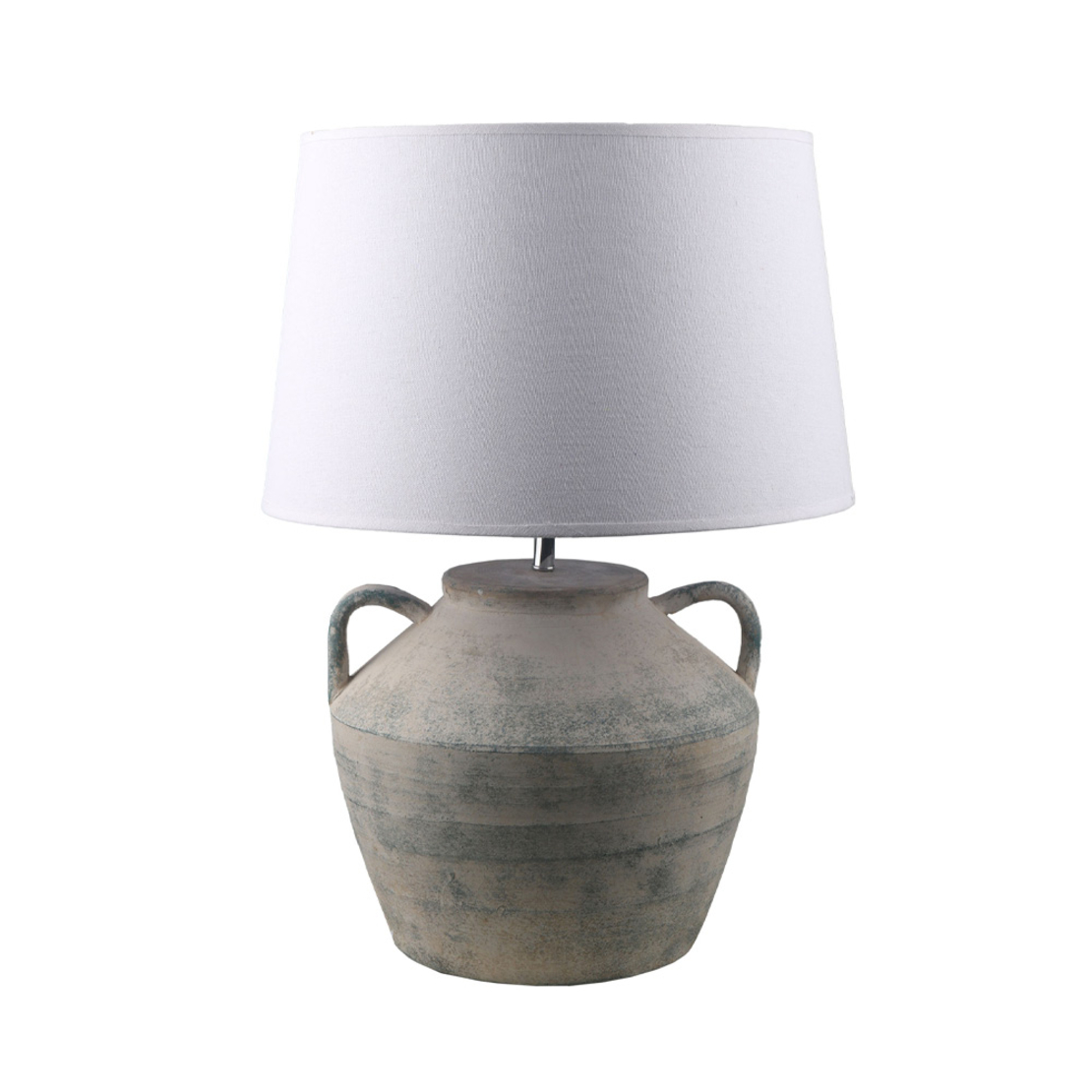 DILOS LAMP TABLE 34x34x62 CERAMIC GREY LINEN WHITE