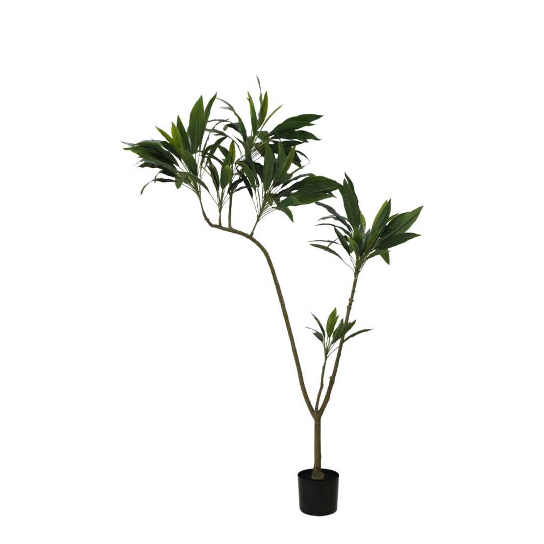 THIN IRON ARTIFICIAL PLANT IN POT GREEN BLACK H160
