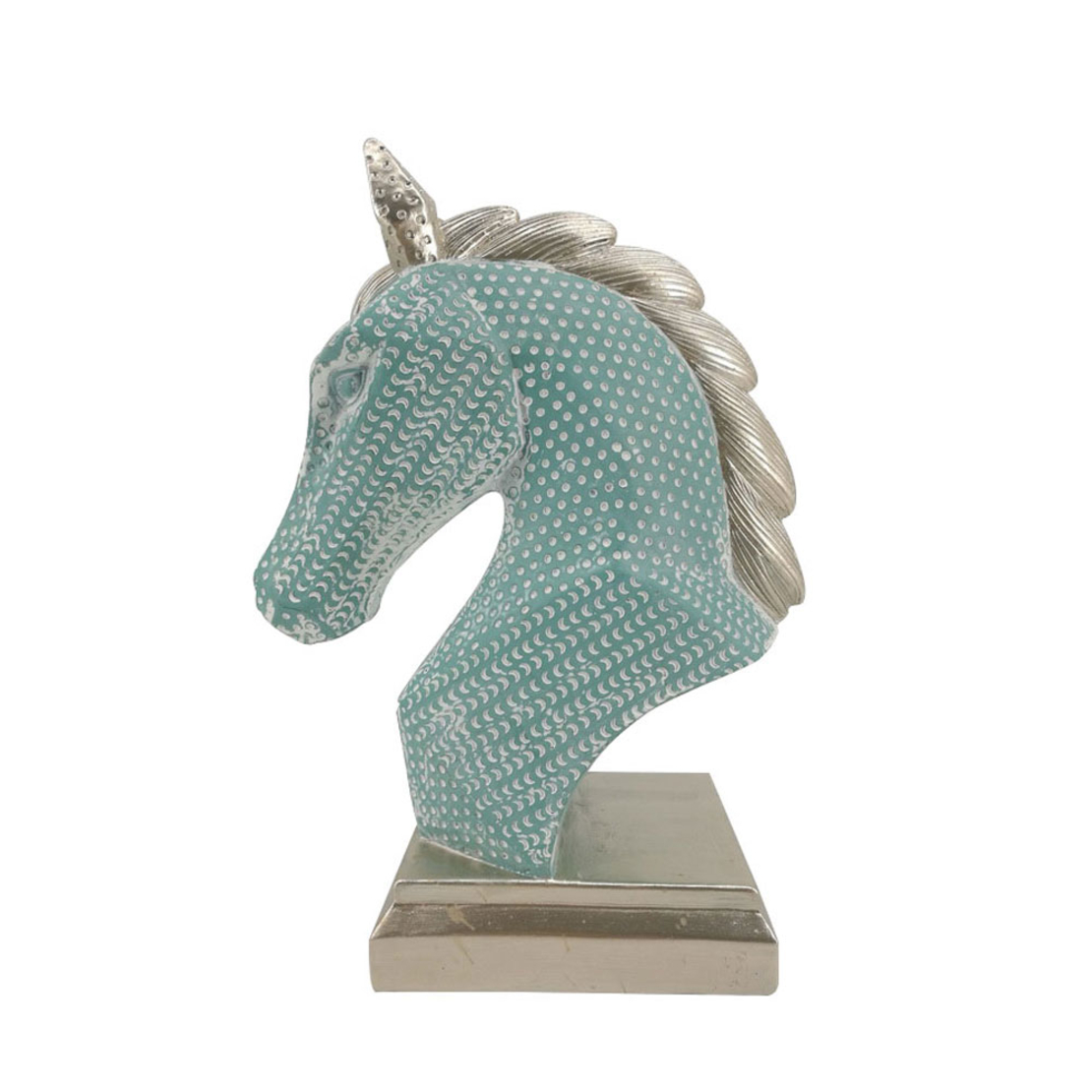 KOOS DECO HORSE POLYRESIN MINT SILVER 19,5x10,5xH2