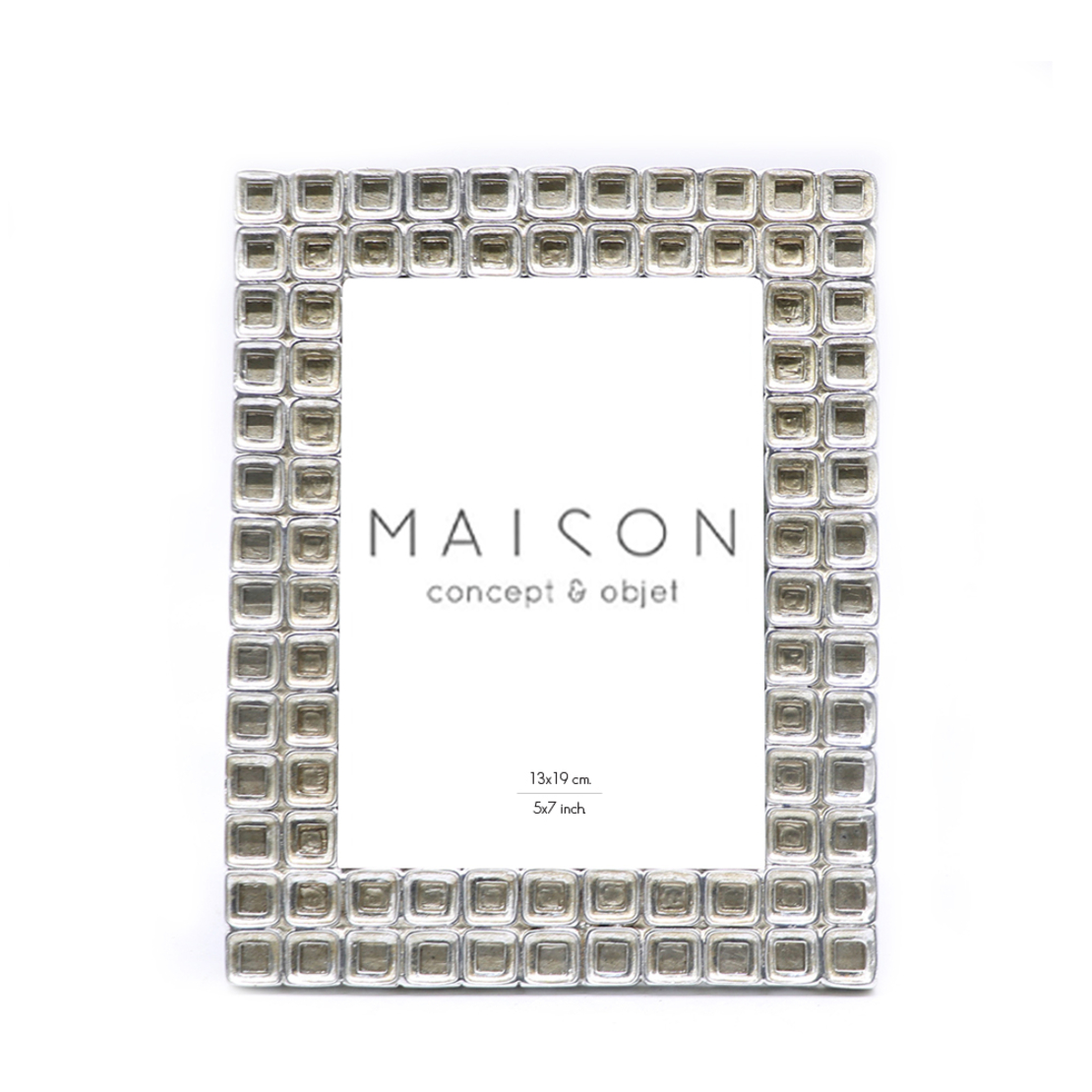 CUBES PHOTO FRAME POLYRESIN GLASS SILVER 18x1,6xH2