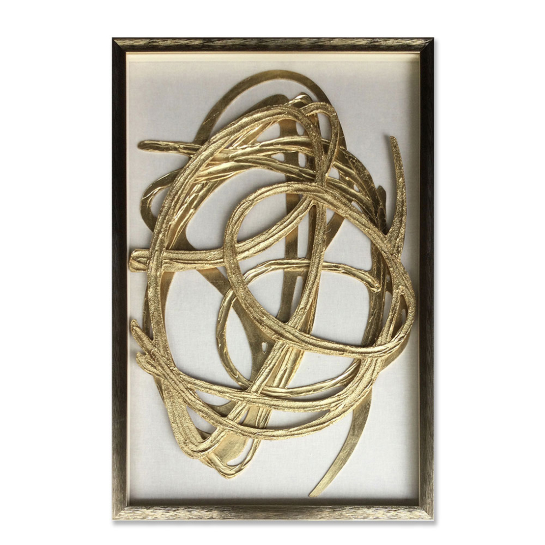 WILD SOUL 2 PAINTING MDF GOLD WHITE GLASS FRAME GO