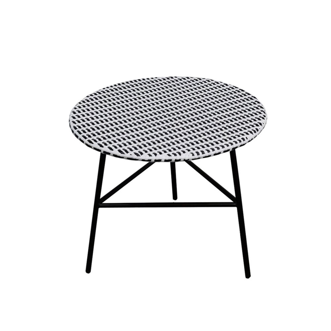 GRANADA COFFEE TABLE PE WOVEN BLACK WHITE 65x65xH56cm PRC