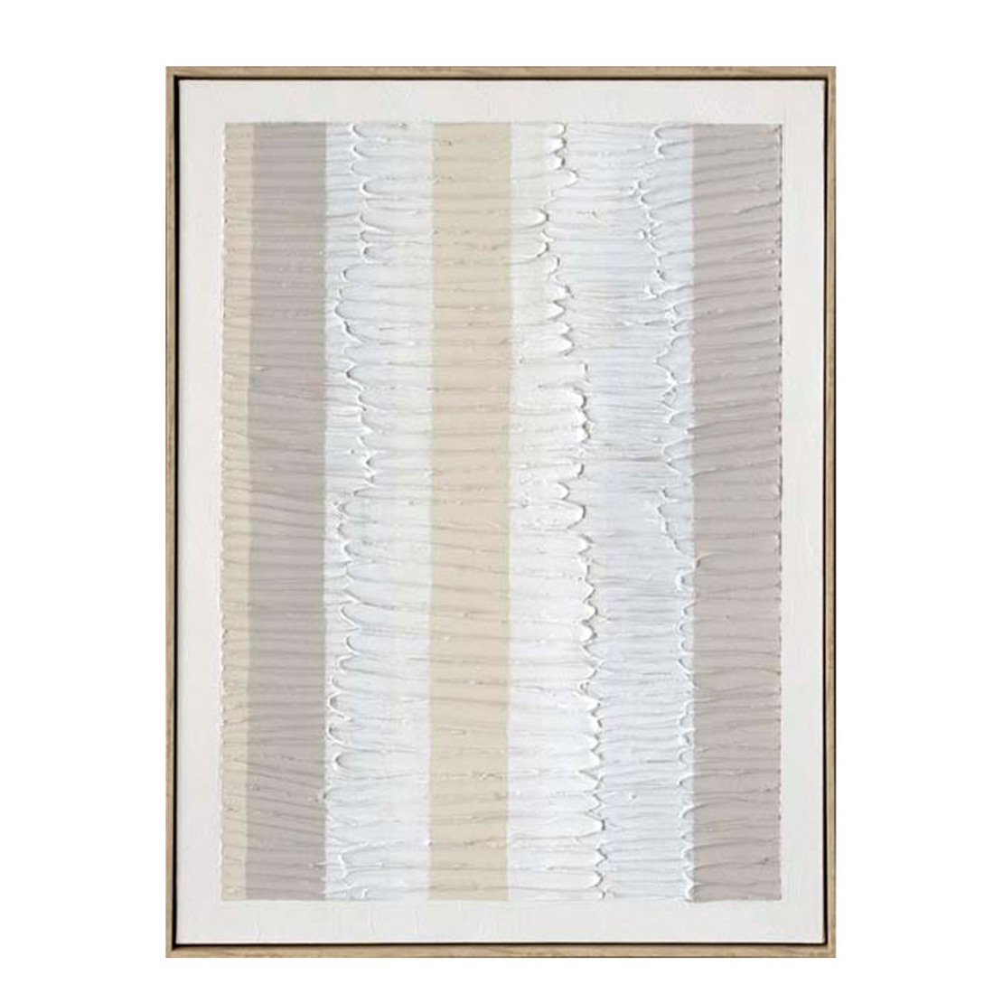 EVIK PAINTING DECORATIVE 60x80x4 CANVAS WHITE BEIGE GREY WOOD NATURAL