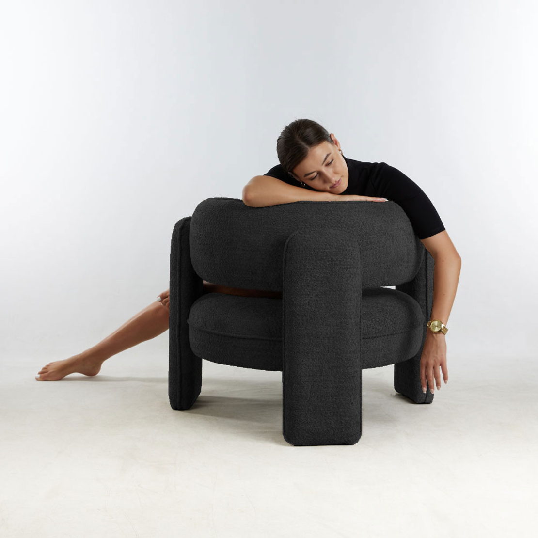 GARDA ARMCHAIR FABRIC BLACK PRC