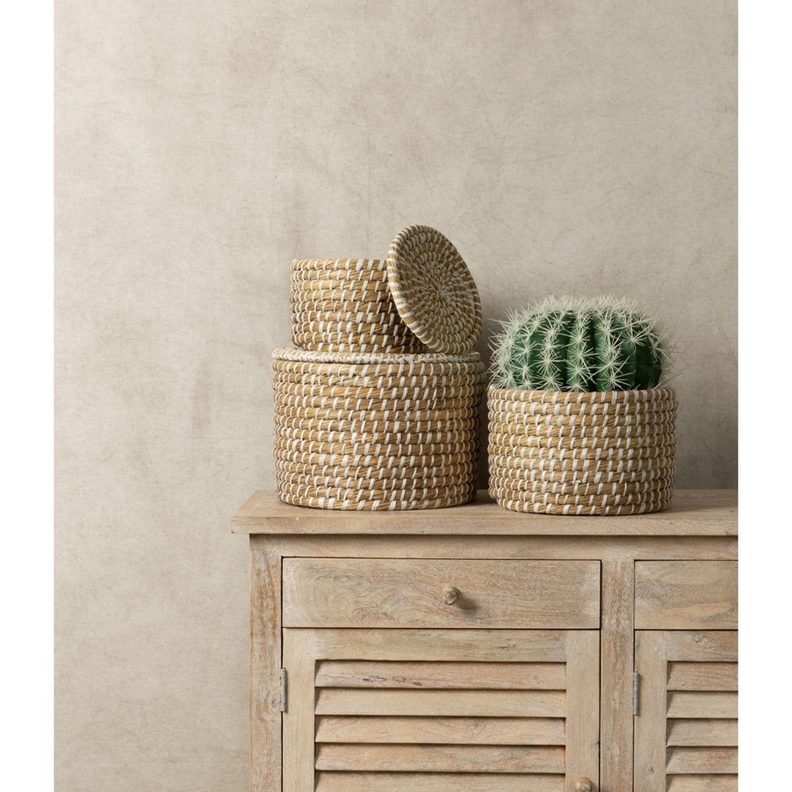 FEROCACTUS ARTIFICIAL PLANT FABRIC PLASTIC GREEN W