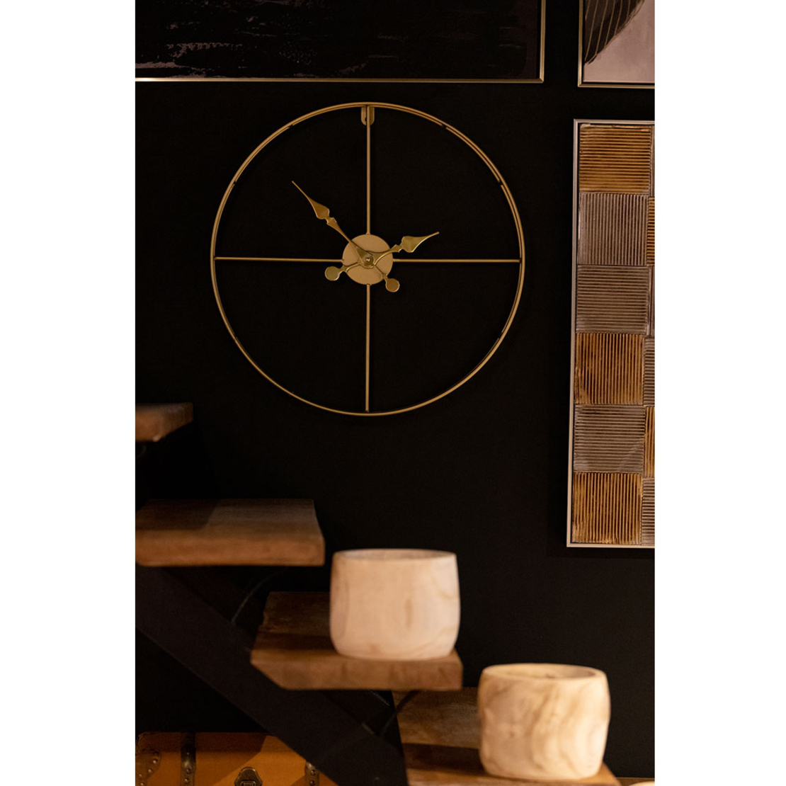 TEMPUS CLOCK WALL METAL GOLD D60xH6,5cm PRC