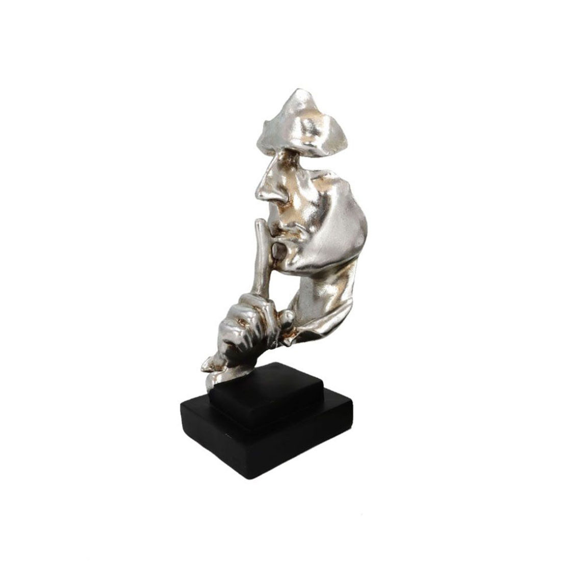 SILENT SILVER DECO SET 2PCS POLYRESIN SILVER BLACK