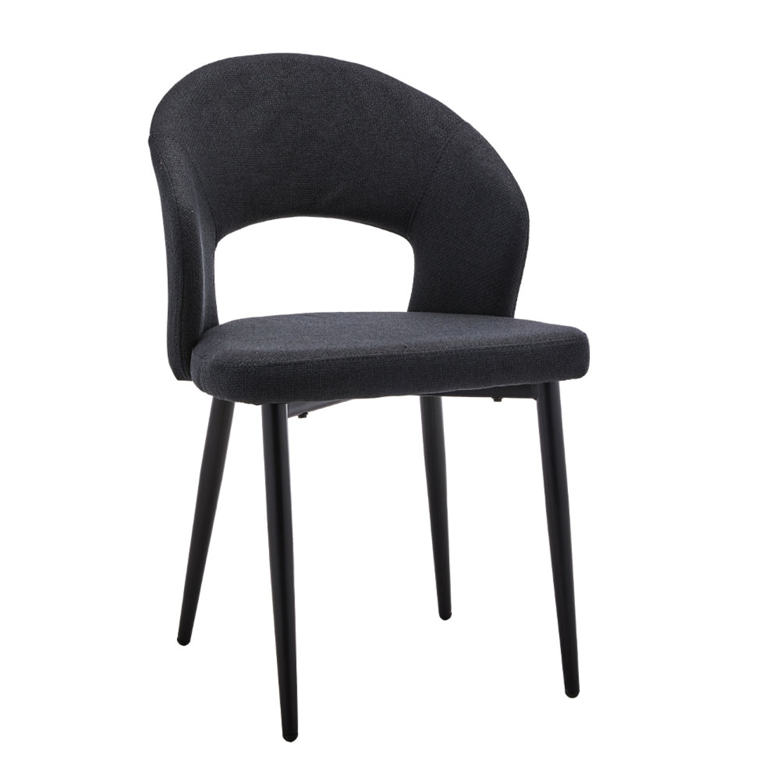 KIMONO CHAIR EASY CLEAN FABRIC GREY METAL BLACK E1 PRC