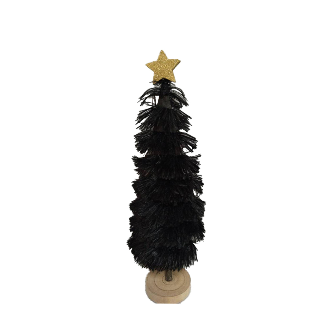 XMAS FUZZY TREE PINEWOOD BLACK D9xH33,5cm PRC