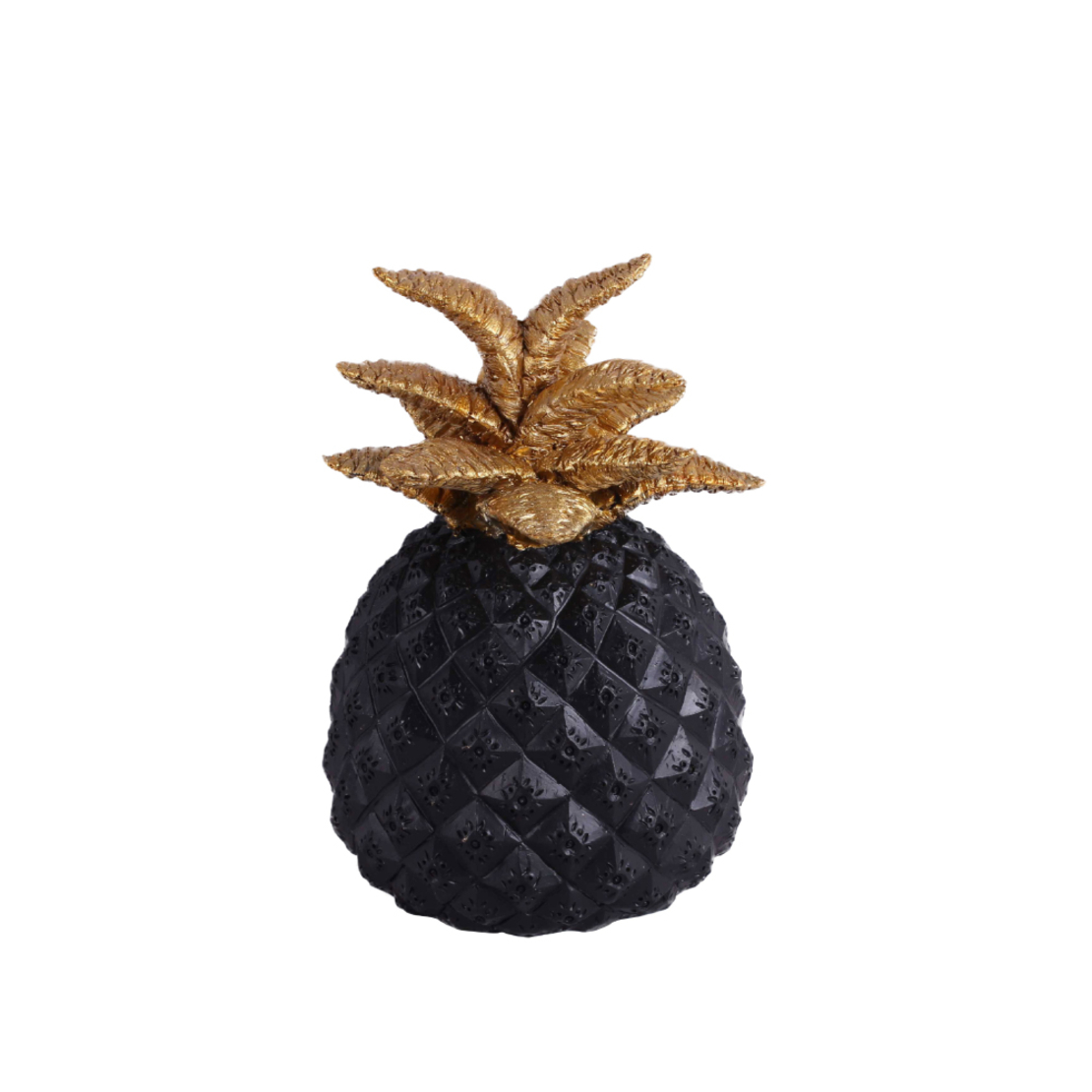 FRUGT DECO PINEAPPLE POLYRESIN BLACK GOLD 16x15xH2