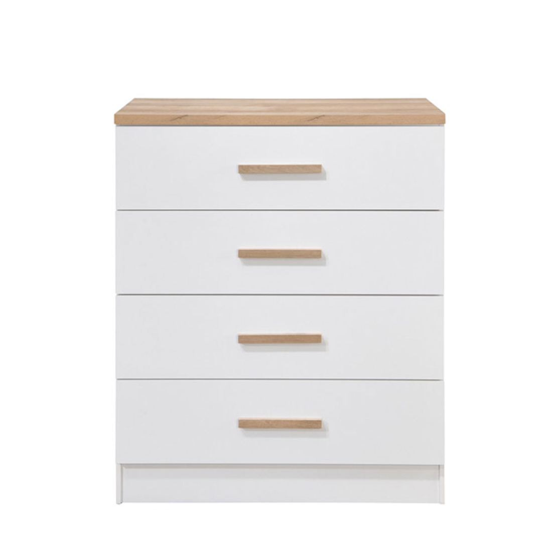 PRACTICO COMMODE 4DRAWERS CHIPBOARD WITH MELAMINE CARTA NATURAL WHITE E1 MY