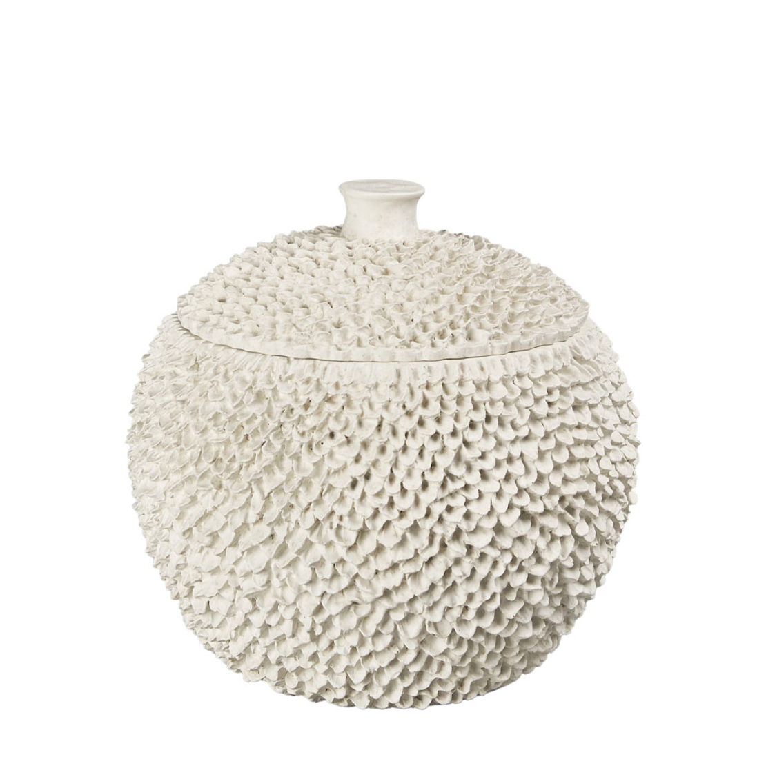 CORALLI BOWL WITH LID POLYRESIN WHITE 26x26xH25cm