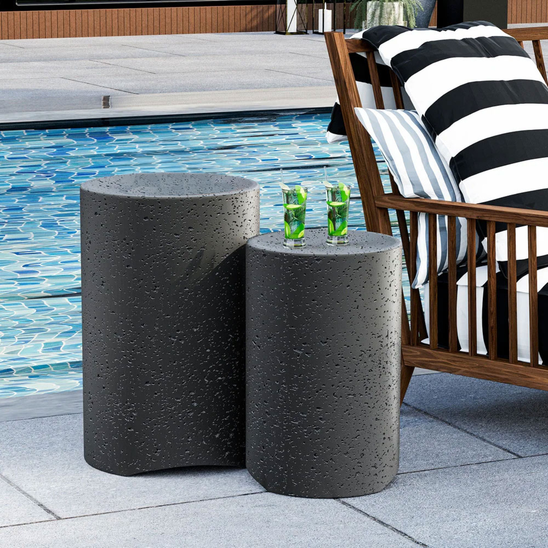 ROLE SIDE TABLE SET 2PCS ANTHRACITE 36x36xH56cm PR