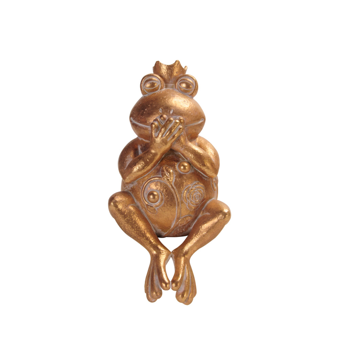 GRENOUILLE 3 DECO FROG POLYRESIN GOLD 11,2x10xH22,