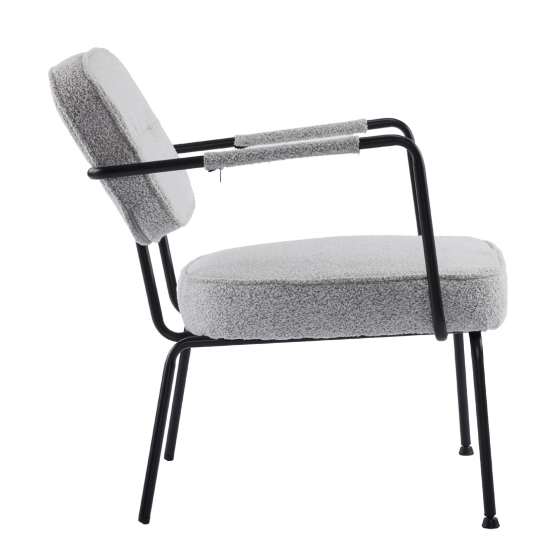 PRISLEY ARMCHAIR FABRIC CREAM METAL BLACK PRC