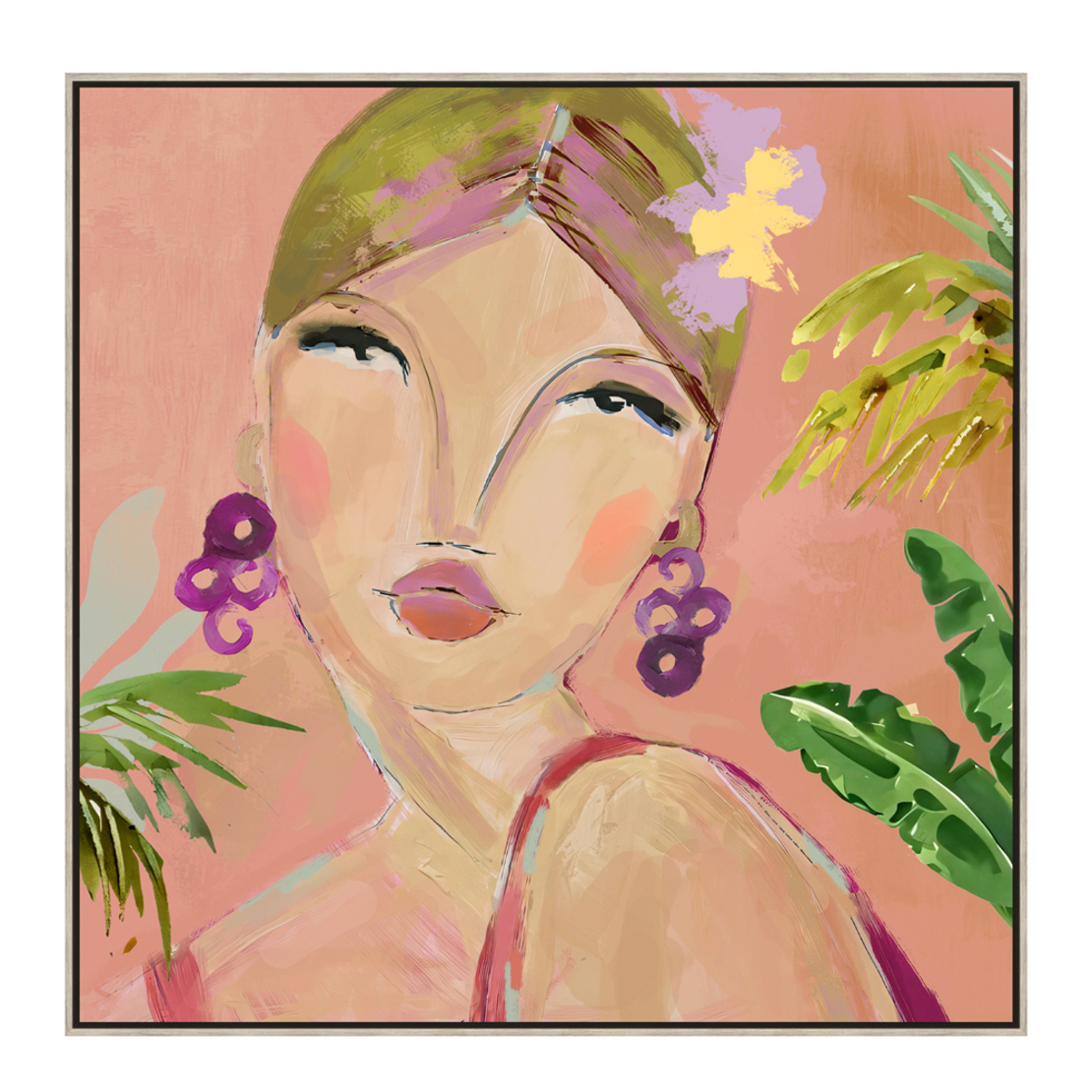 BEAUTY FACE 2 PAINTING CANVAS MULTICOLOR WOOD FRAM