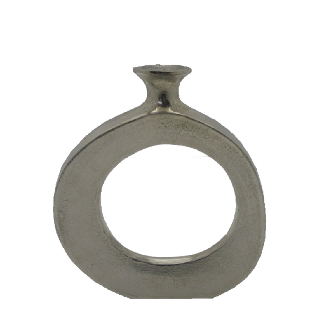 ABSTRACT CIRCLE VASE ALUMINIUM SILVER NICKEL 25,5x
