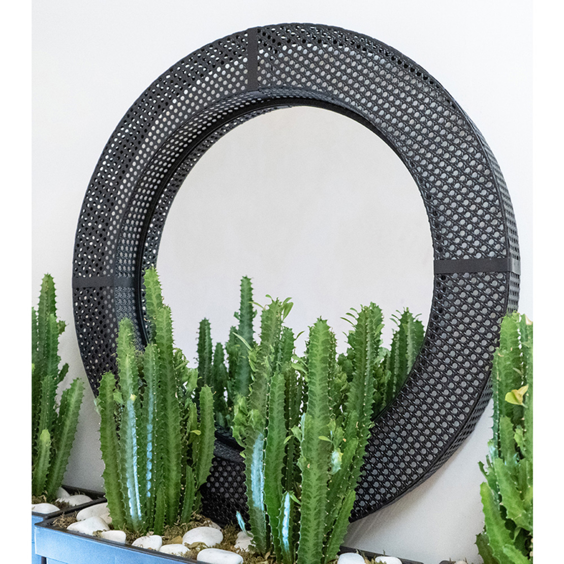 CANNE MIRROR WALL METAL BLACK 80x80x7cm PRC
