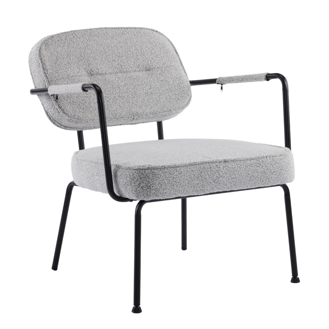PRISLEY ARMCHAIR FABRIC CREAM METAL BLACK PRC
