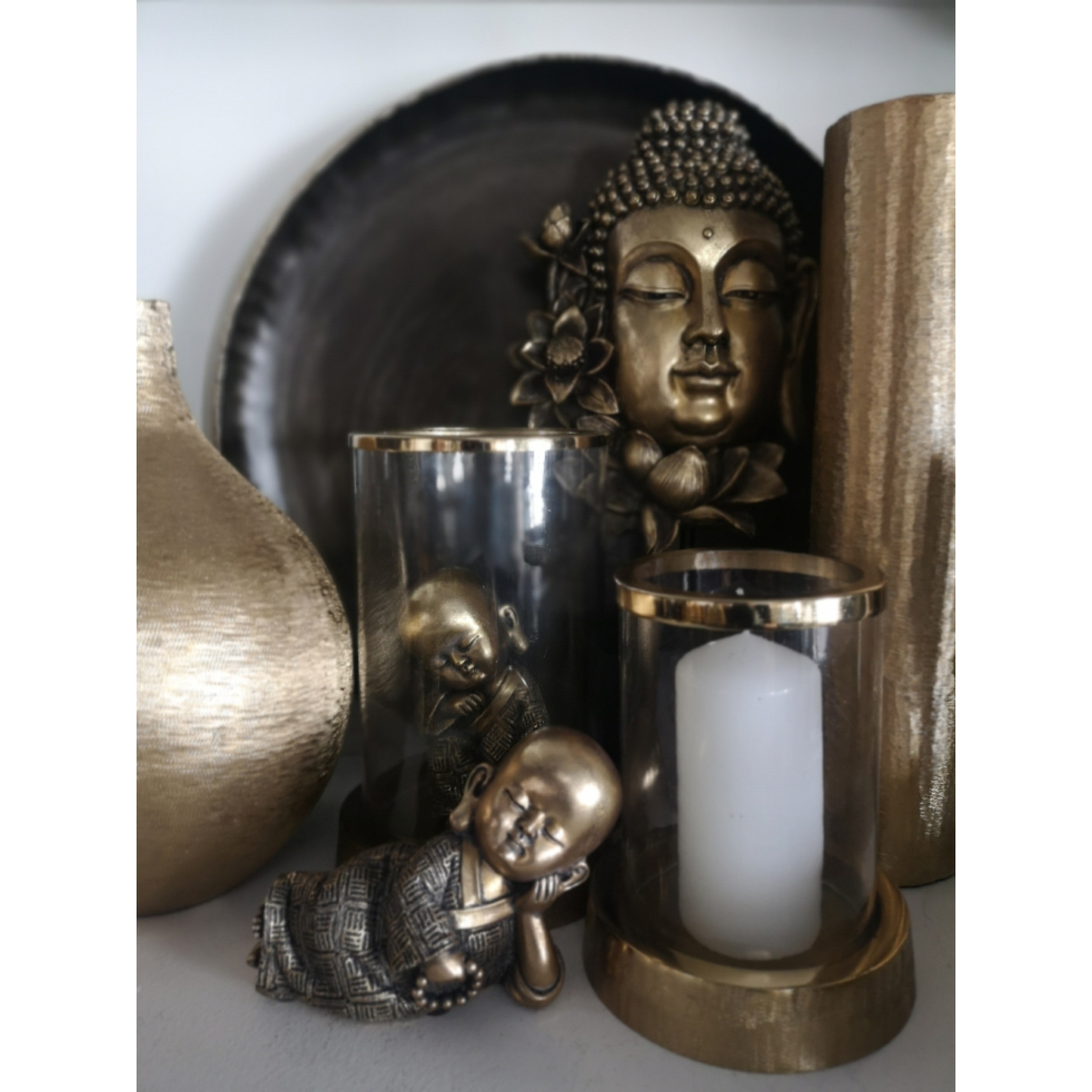 LOTUS BUDDHA DECO BUDDHA POLYRESIN GOLD BLACK 18,6