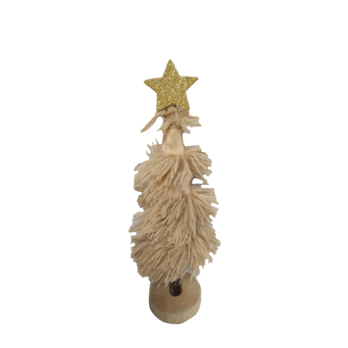 XMAS FUZZY TREE MDF BEIGE D9xH33,5cm PRC