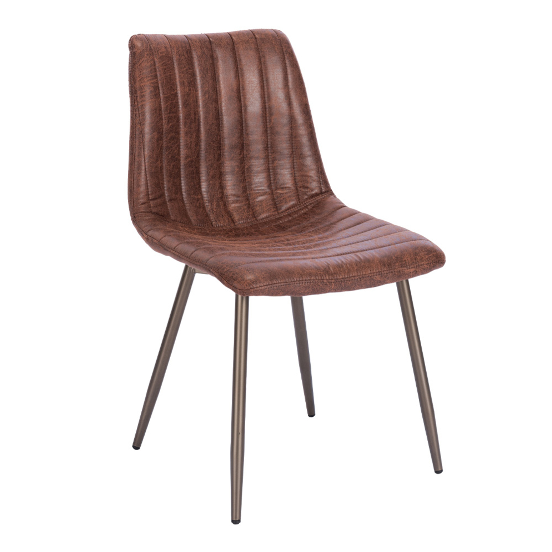 STRIPES CHAIR FABRIC BROWN GUNMETAL METAL PRC