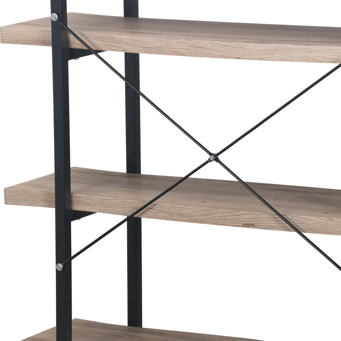 BRICK-URBAN BOOKCASE CHIPBOARD WITH MELAMINE CARTA NATURAL METAL BLACK 105x32xH140cm E1 PRC