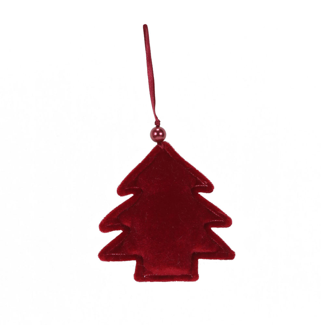 XMAS GLAM TREE DECO POLYFOAM FABRIC RED 10xH11cm P