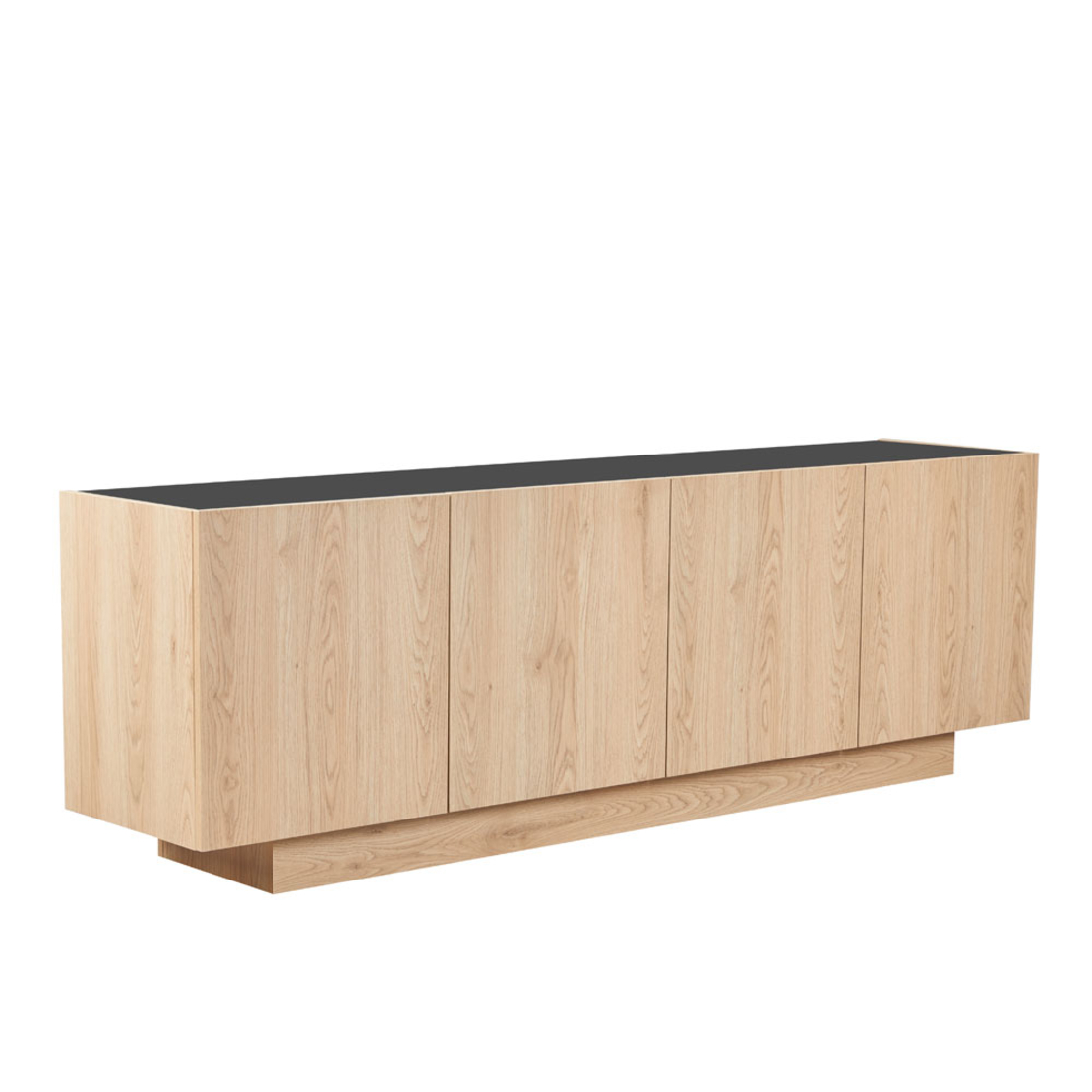 CUBIUS TV STAND 4DOORS MELAMINE NATURAL MELAMINE SMOKE BLACK 182x39x59 E1