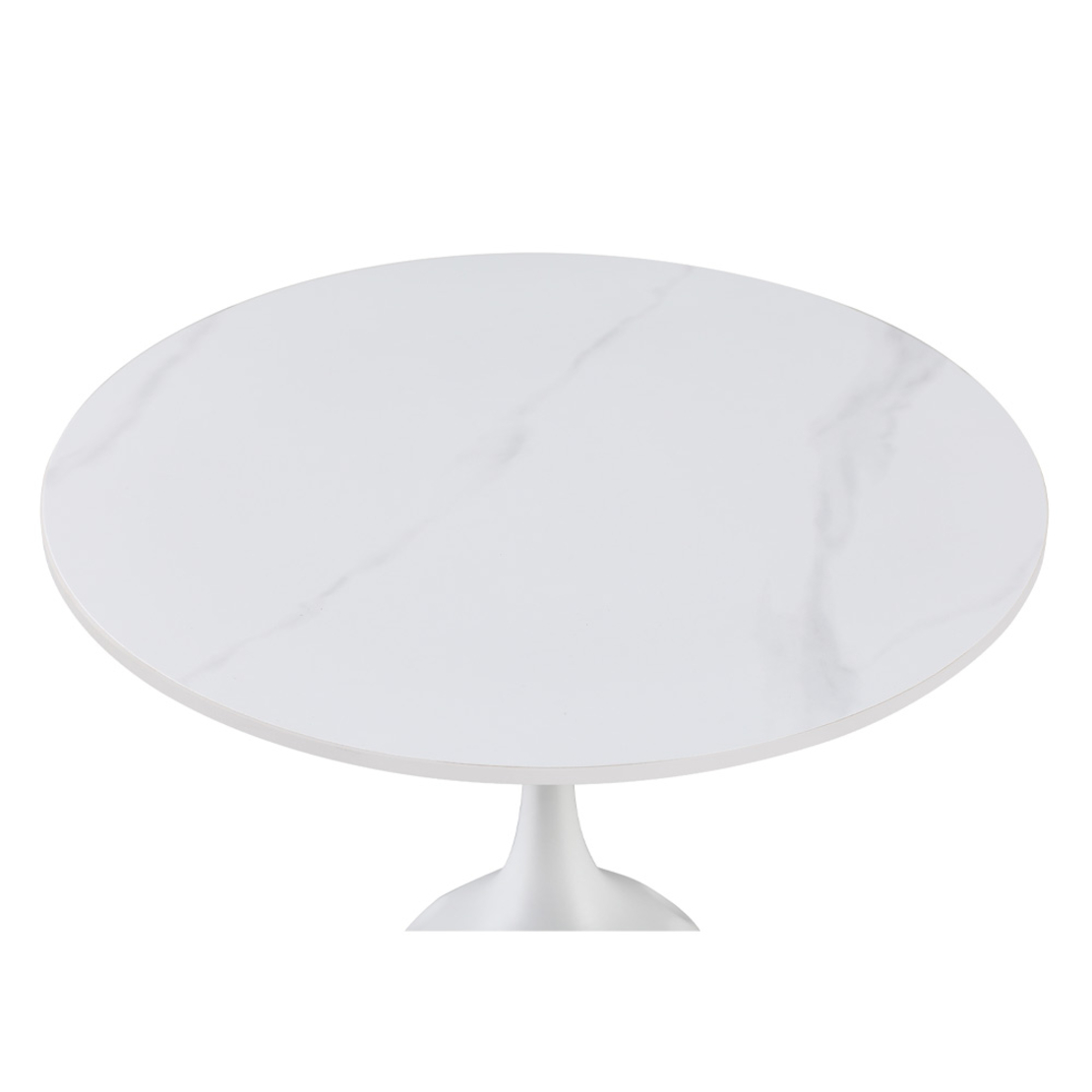 SNOW SIDE TABLE CERAMIC WHITE WITH MARBLE PATTERN