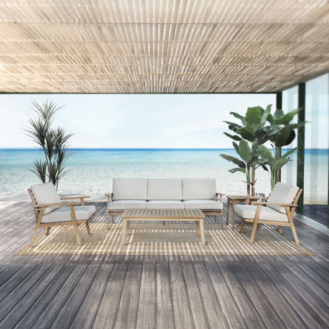 ETOILE LOUNGE SET 1+2+1 WOOD ACACIA NATURAL BEIGE