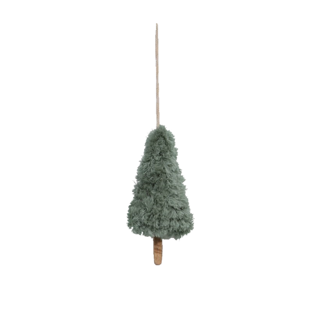 XMAS FLUFFY PENDANT TREE FABRIC WOOD MANGO AQUA D2